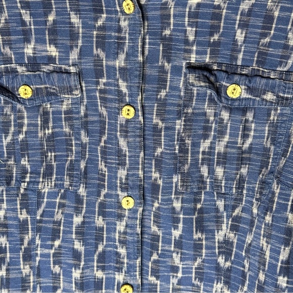 The Territory Ahead Blue Stripe Blouse - Size Large - 3/4 Sleeves - Picture 9 of 12